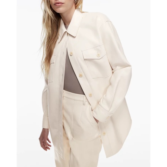 Babaton Jackets & Blazers - SOLD Babaton “Pelli” Vegan Leather Shirt Jacket